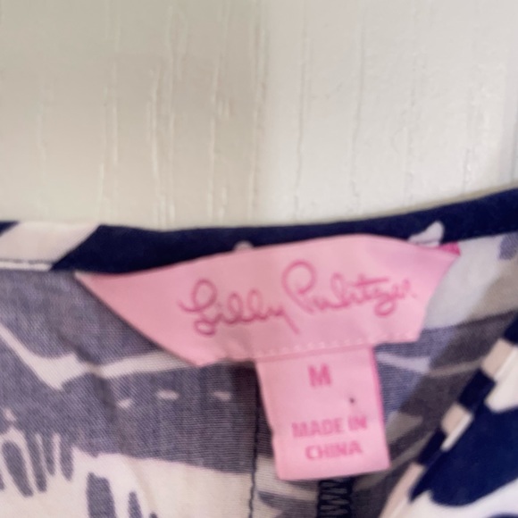 Lilly Pulitzer Deanna Romper Oh Cabana Boy Print Navy Blue Size M - Picture 4 of 4